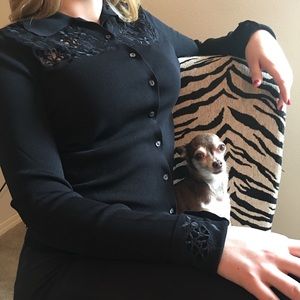 Ladies Classy Sleek Black Dress Blouse